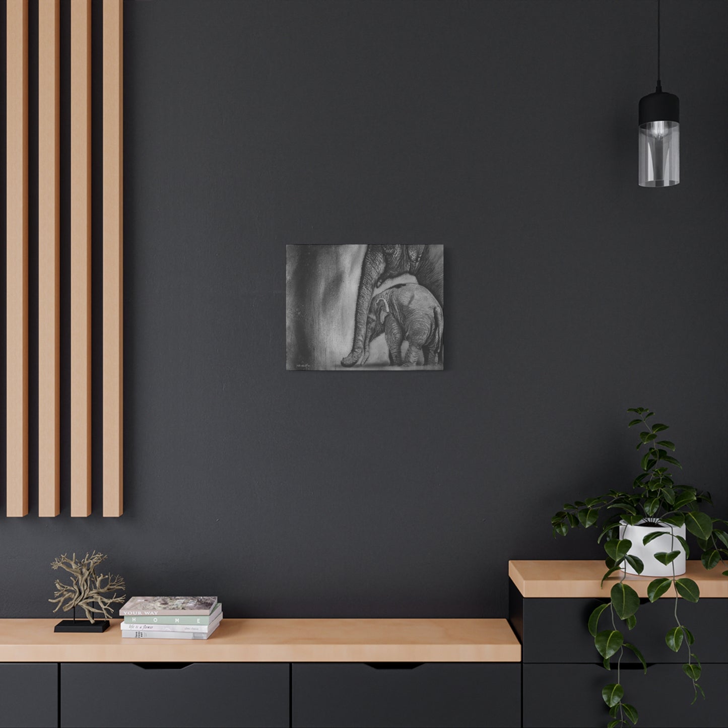 Trunks of Love, Elephant Canvas Art Print