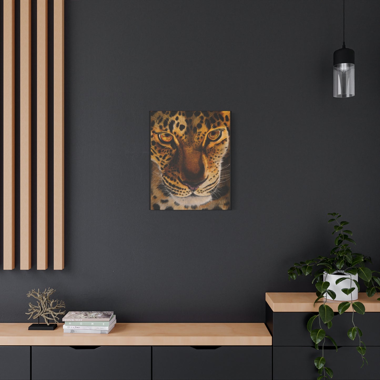 Windows to the Soul, Leopard Stretched Canvas Art Print