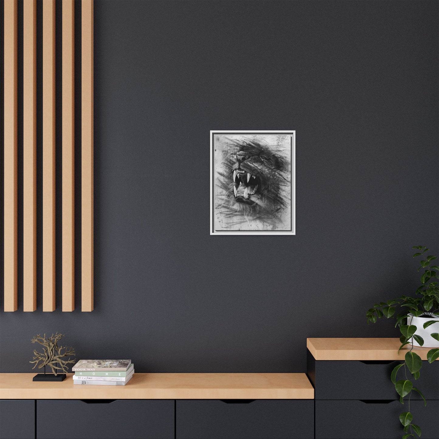 Let the Lion Roar, Framed Canvas Lion Art