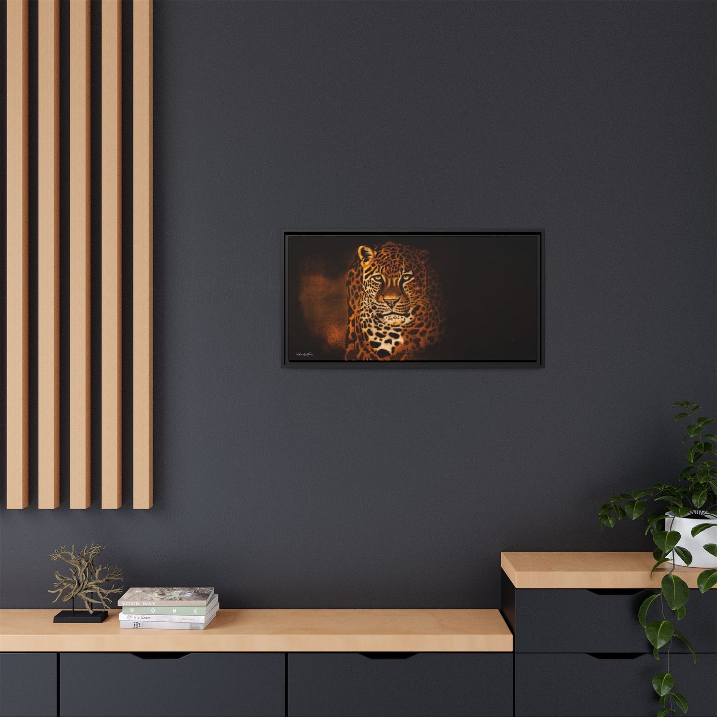 Shadow Hunter, Leopard Framed Canvas Art