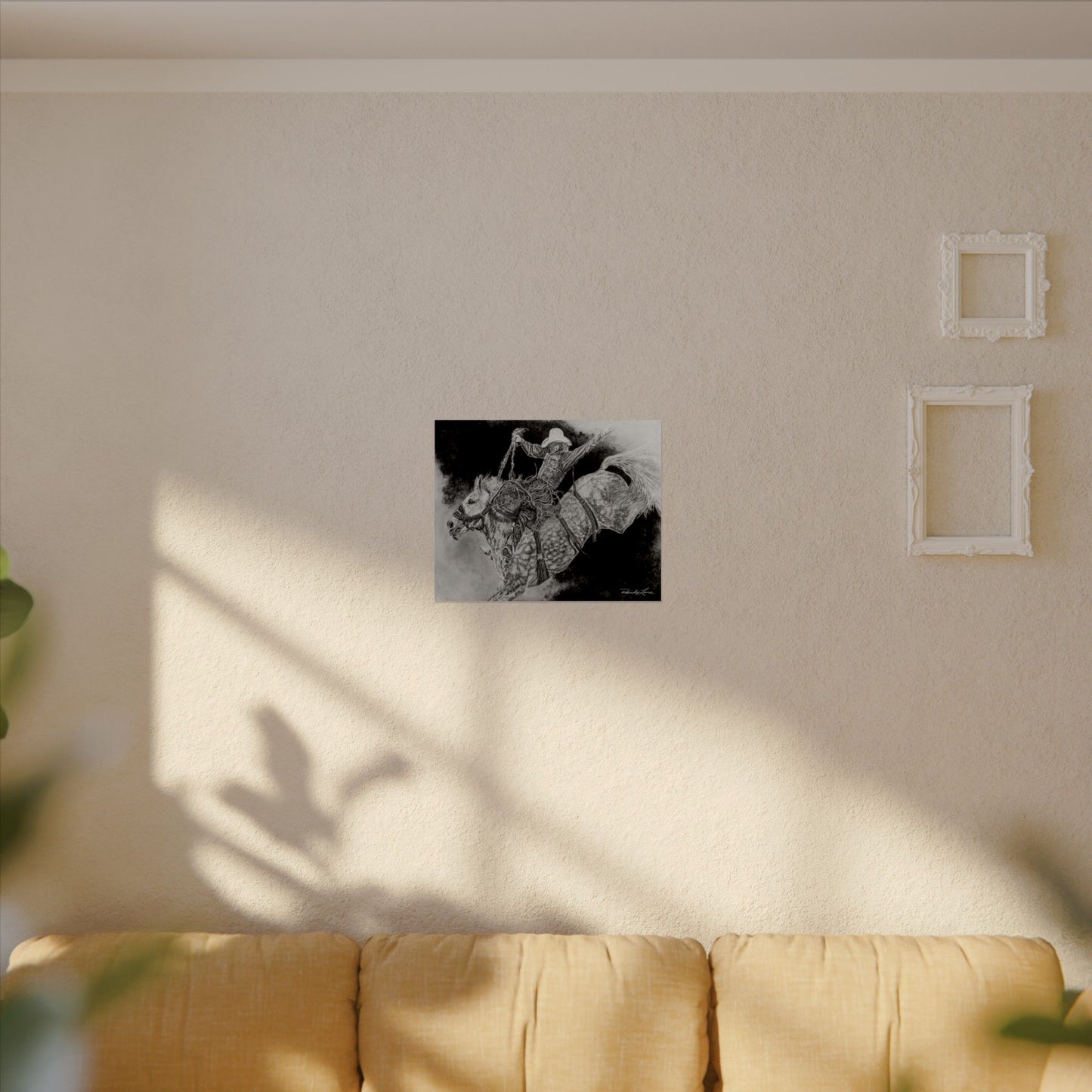 Big Grey, Rodeo Bareback Bronc Fine Art Print — Textured Matte Print