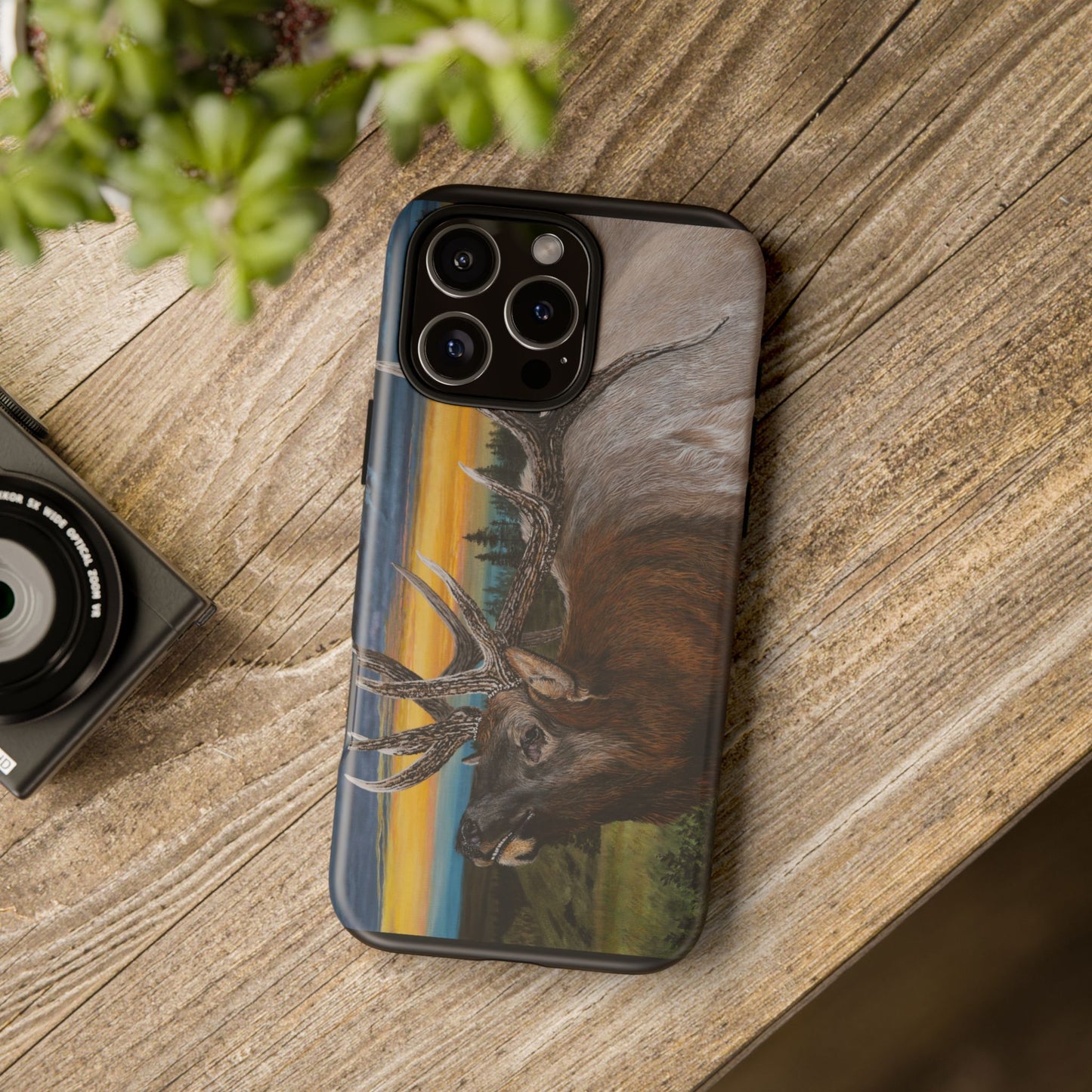 Sunset Serenade, Elk Phone Case