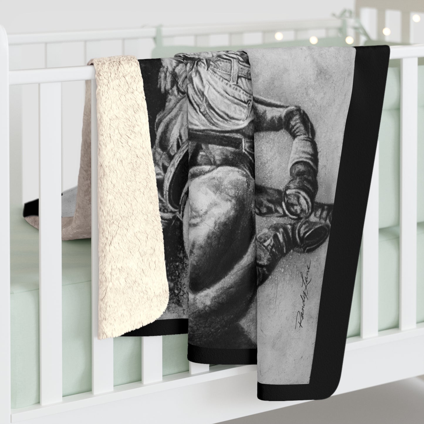 Contact. Cowboy Bulldogger Rodeo Art Cozy Sherpa Fleece Blanket