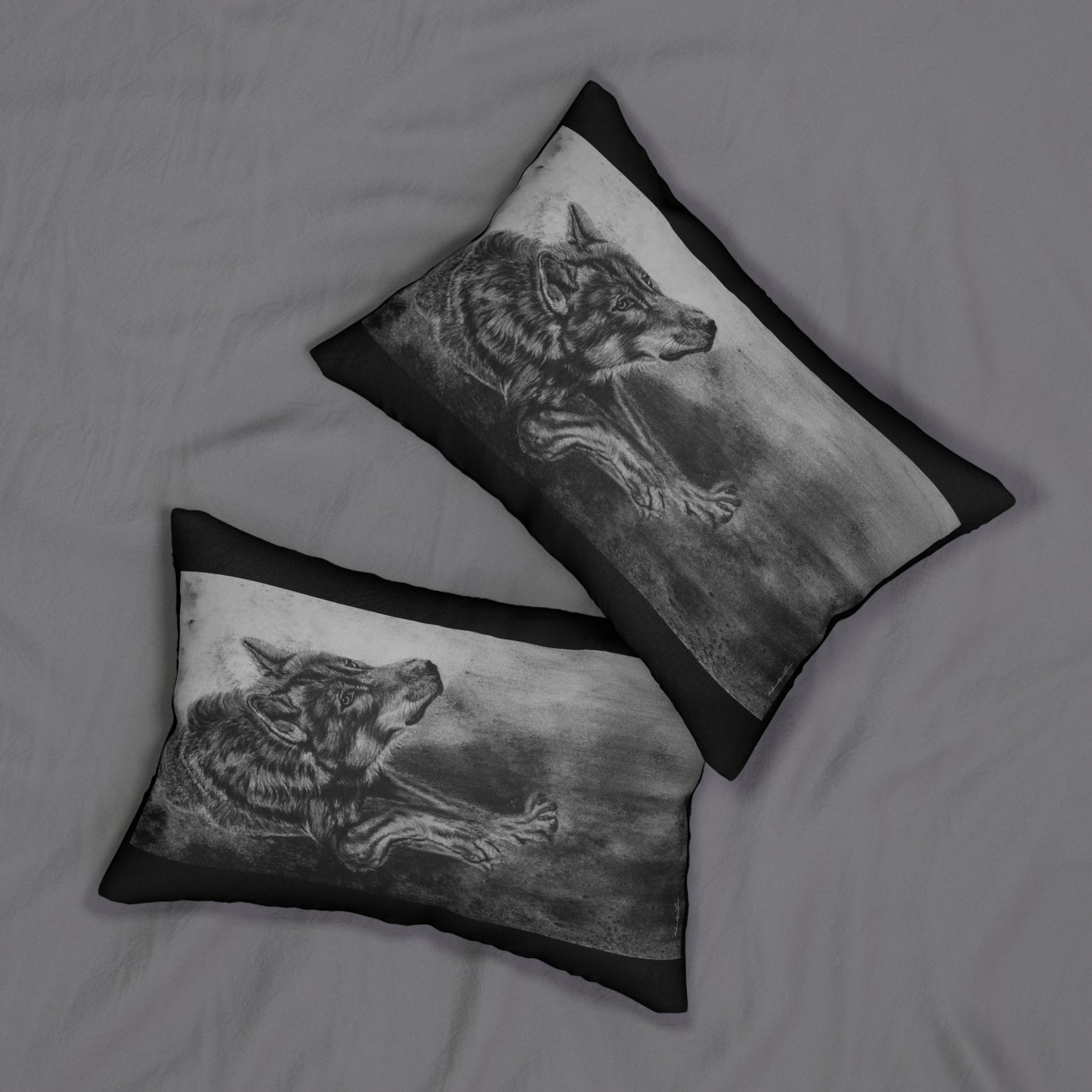 Specter, Wolf Art Lumbar Pillow