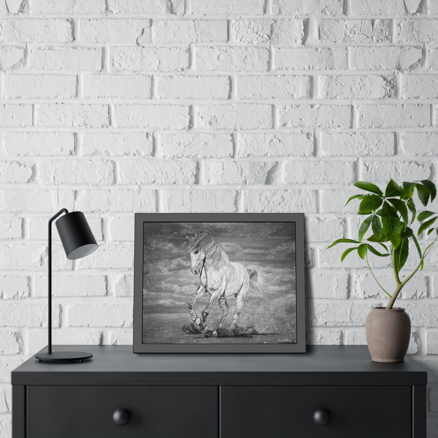 Equine Elegance. Prancing Horse Framed Fine Art Print