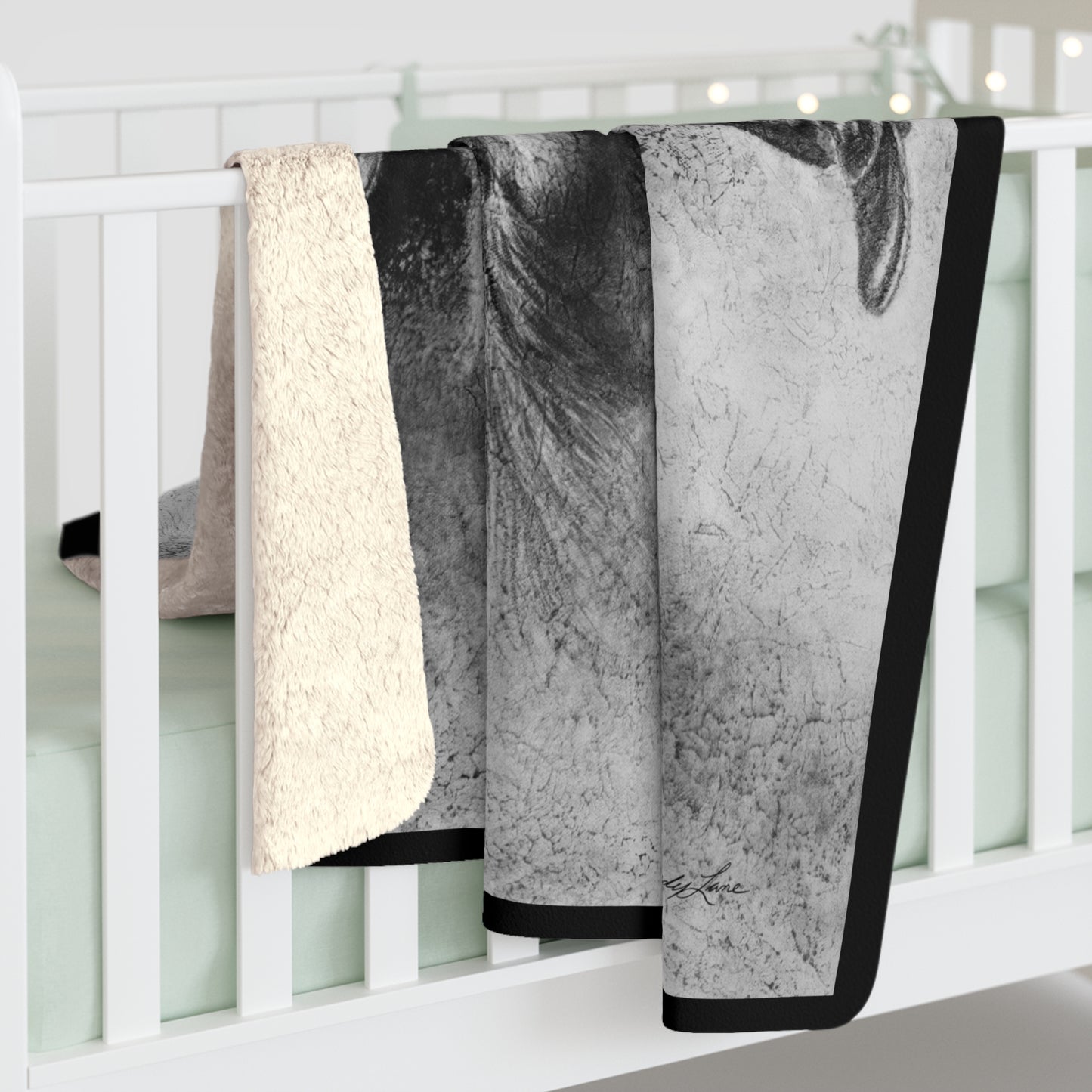 The Dismount. Steer Roper Sherpa Fleece Blanket