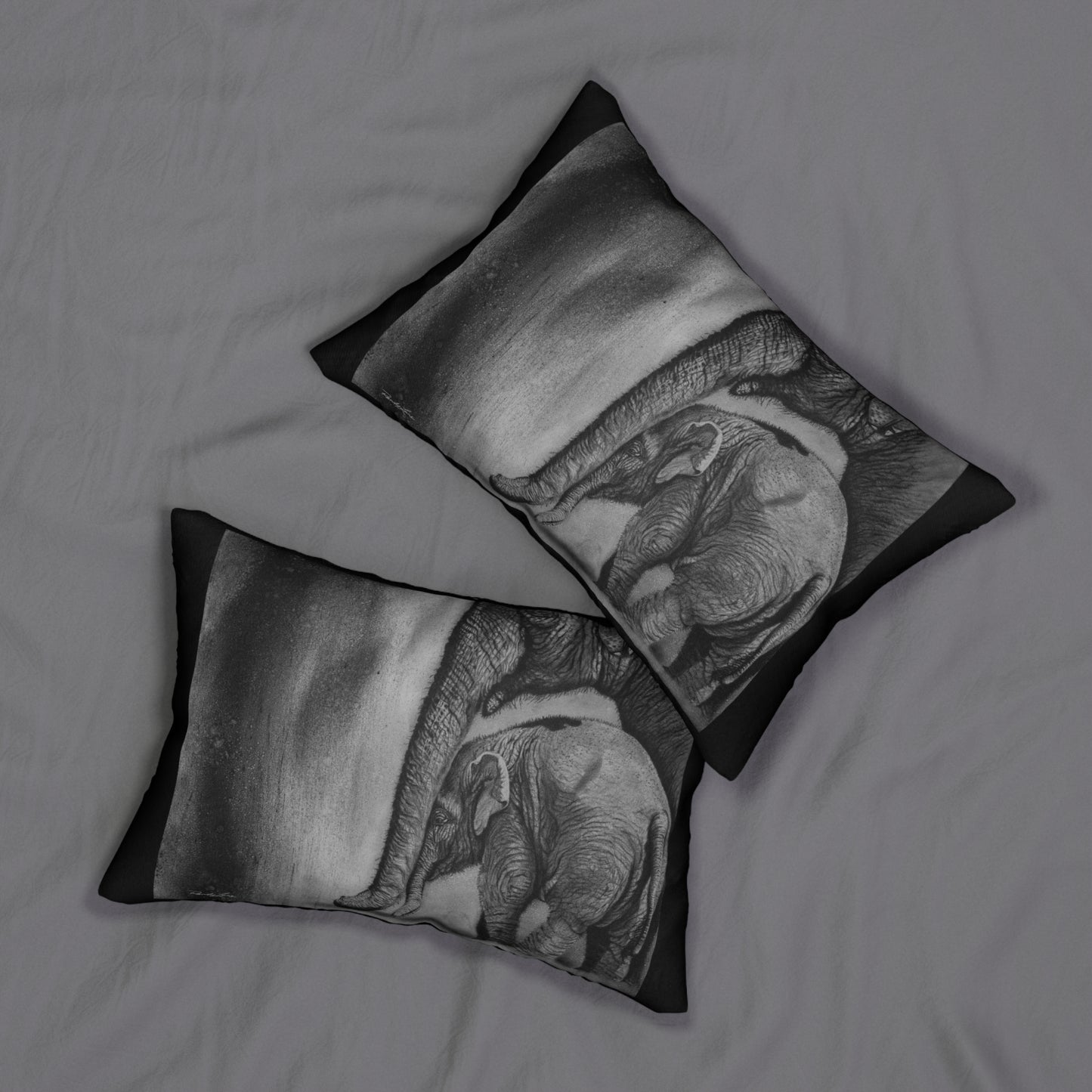 Trunks of Love, Elephant Themed Lumbar Pillow