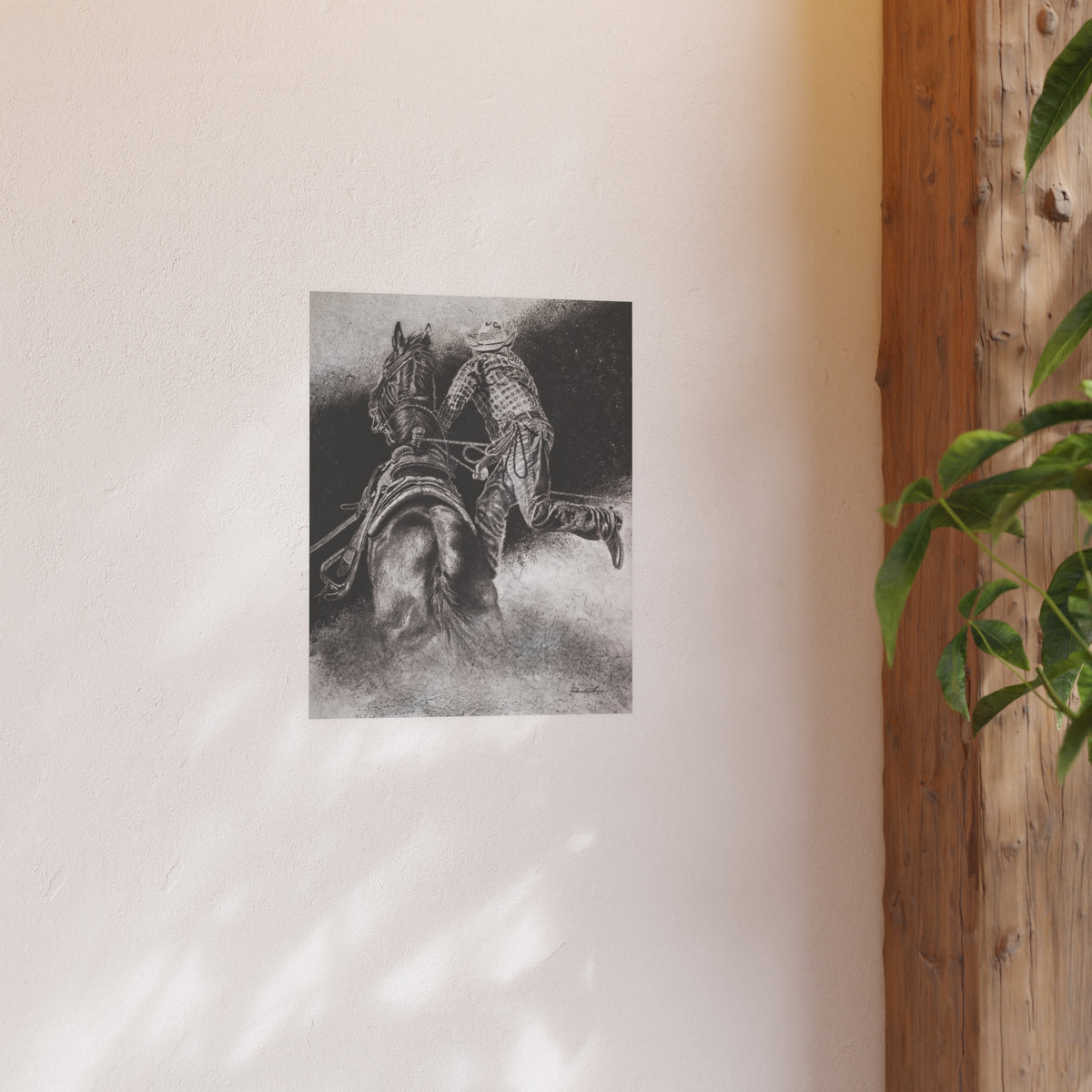Dismount, Rodeo Cowboy Tie-down Roper — Satin or Archival Matte Art Print