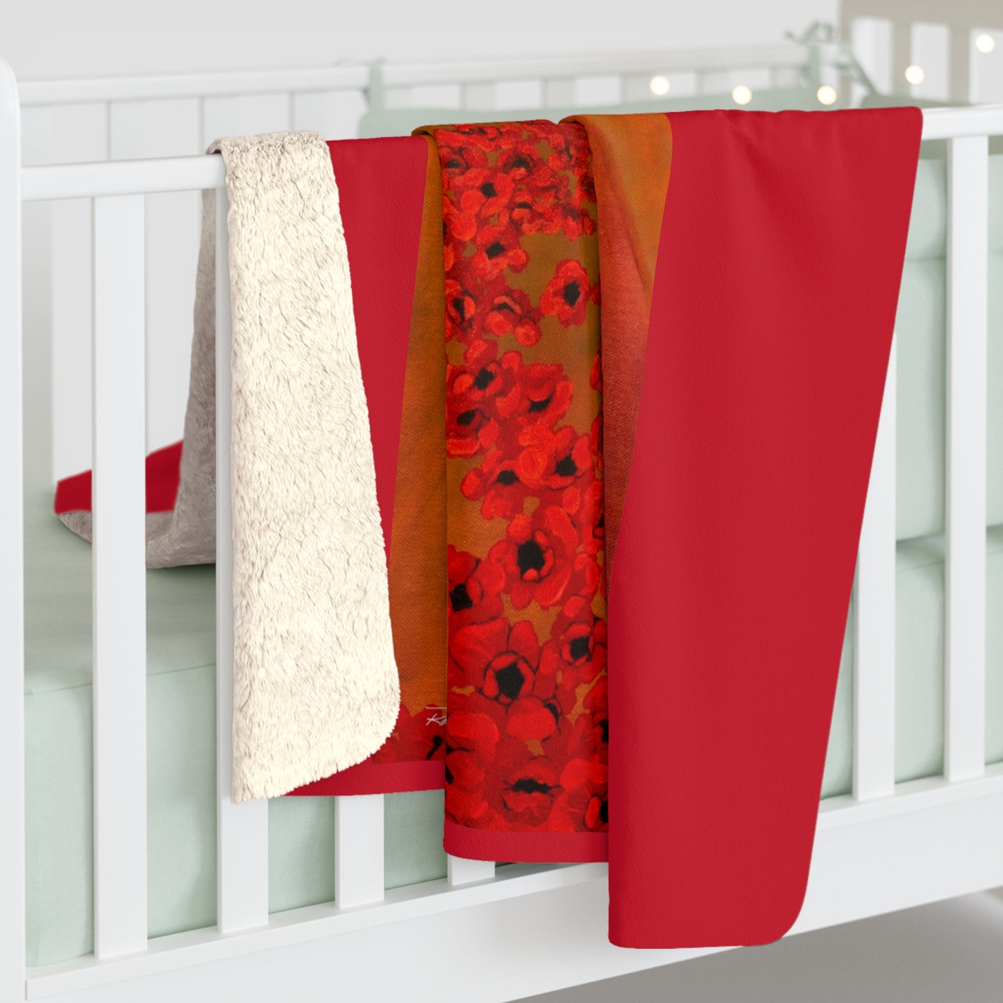 Grace Garden, Vibrant Sunset Sherpa Fleece Blanket