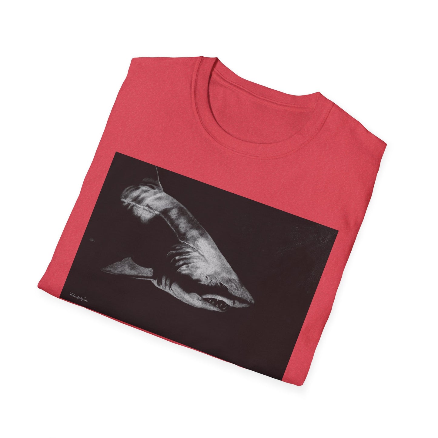 Below, Shark theme Unisex Soft T-Shirt