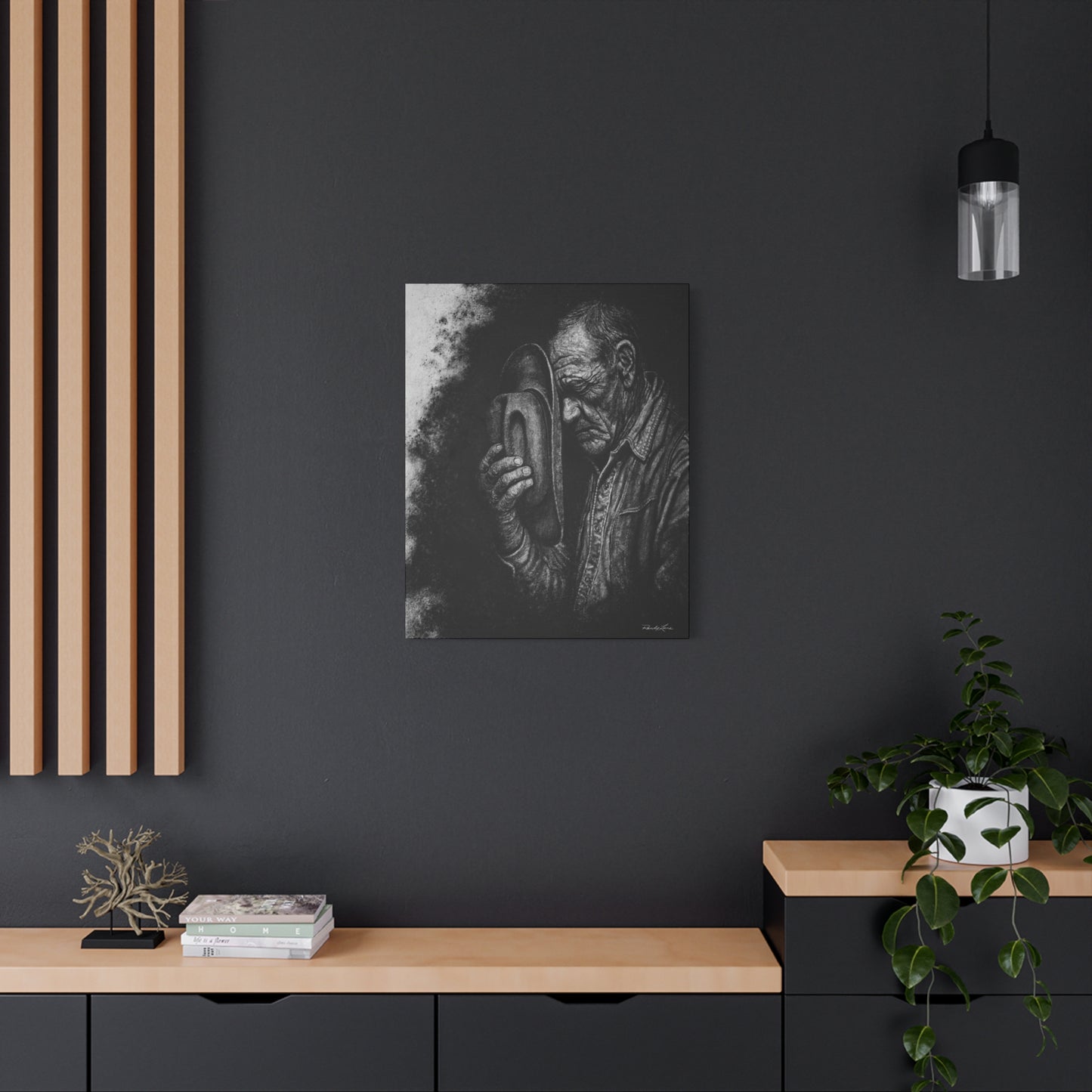 Cowboys Prayer. Stretched Matte Canvas Wall Art