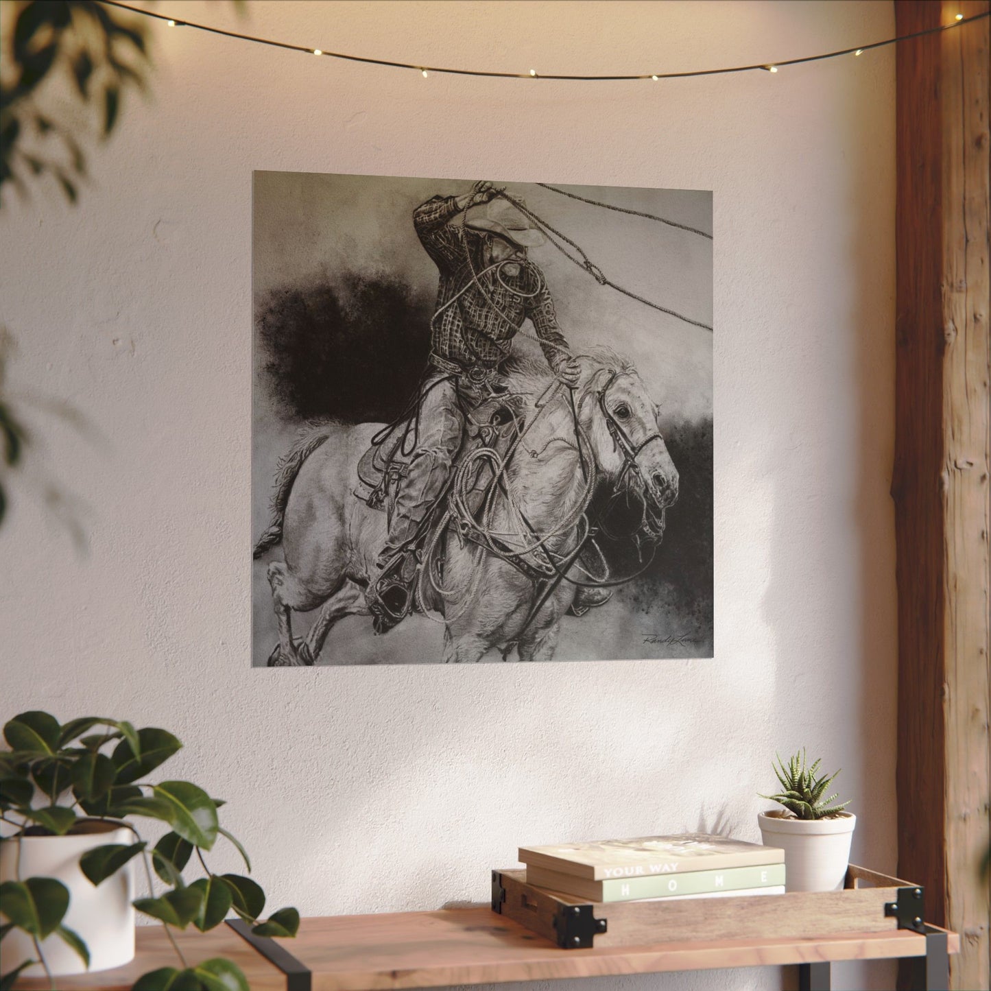 Let it Fly, Rodeo Tie-down Roper Painting, Textured Matte Print