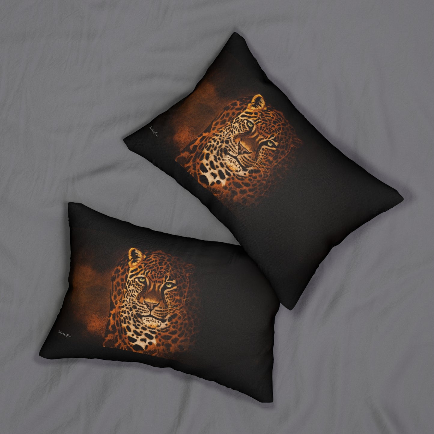 Shadow Hunter, Leopard Print Lumbar Pillow