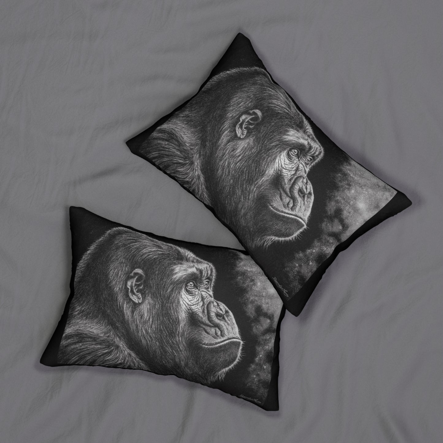 Gorilla Art Lumbar Pillow