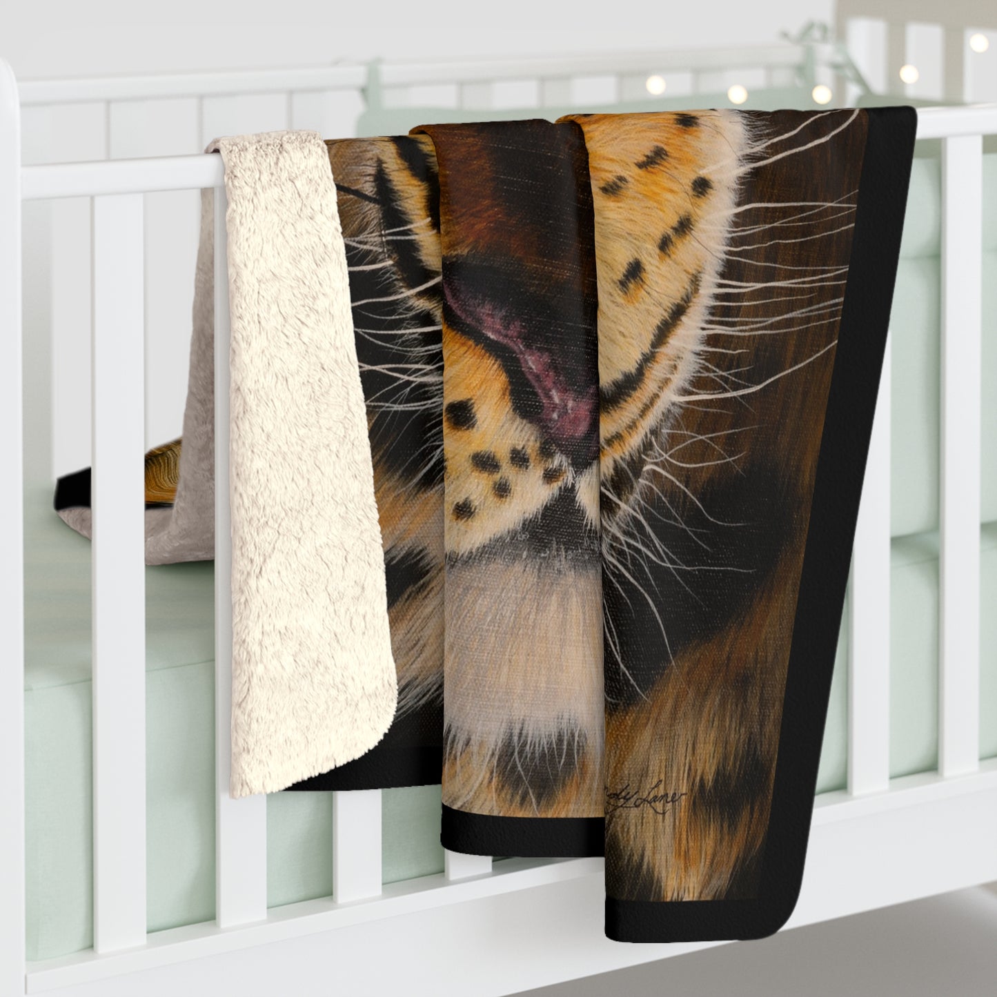 Windows to the Soul, Leopard Sherpa Fleece Blanket