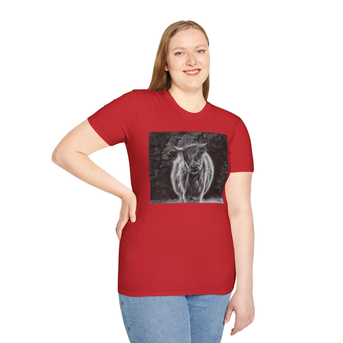 Ragamuffin. Highland Cow Unisex Softstyle T-Shirt