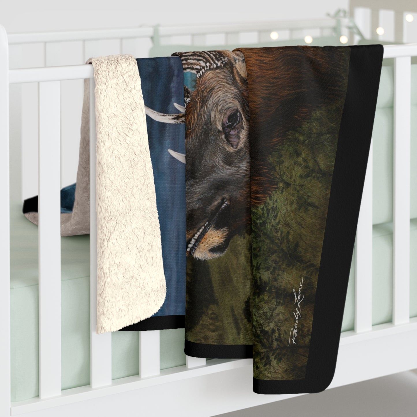 Sunset Serenade, Cozy Elk Sherpa Fleece Blanket
