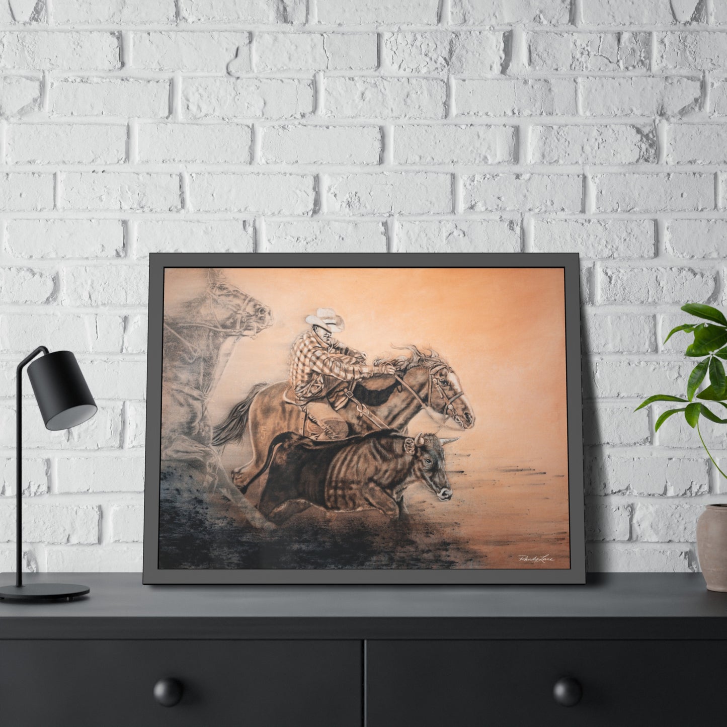 Get Some. Bulldogging Framed Fine Art Print