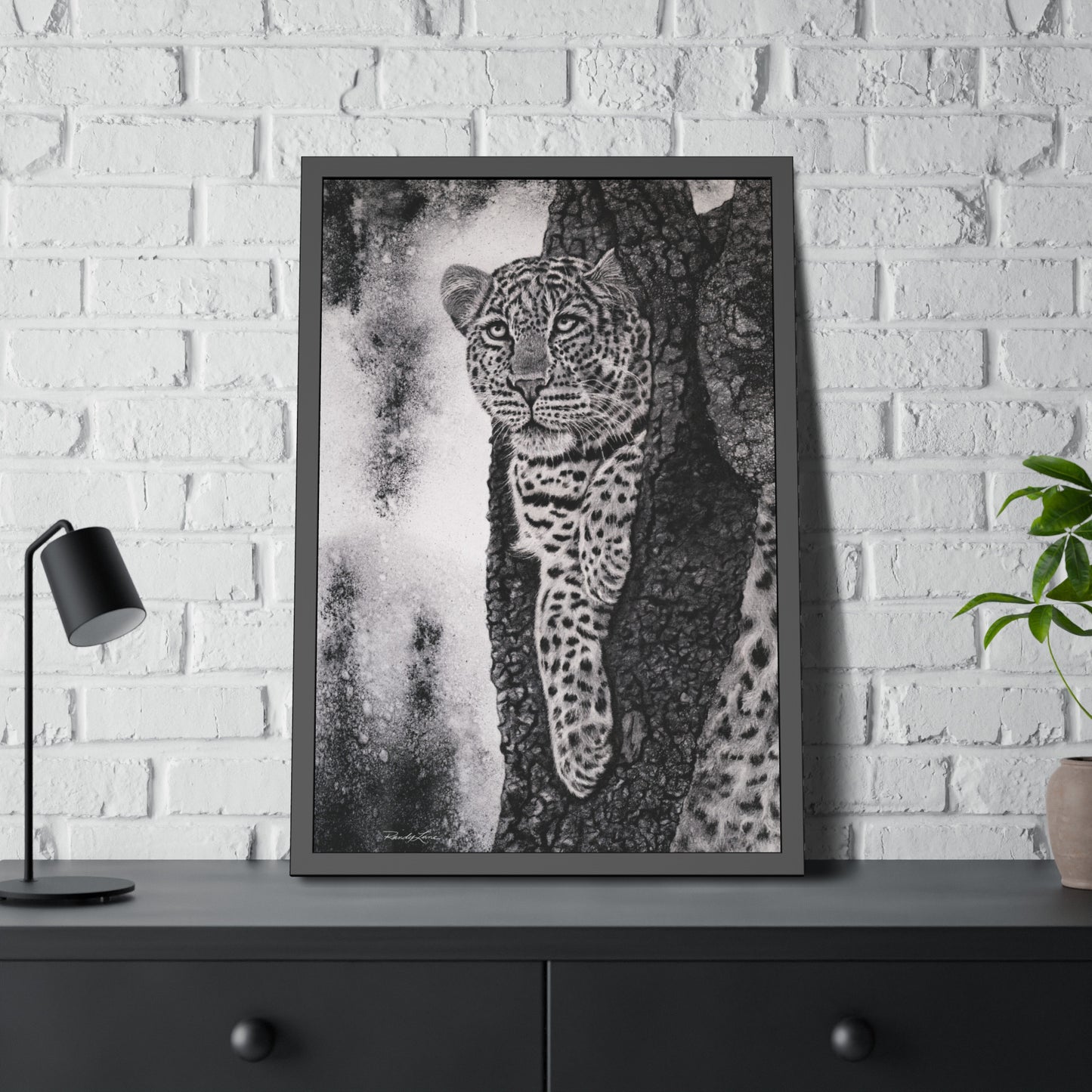 Tree Hugger, Leopard Framed Fine Art Print