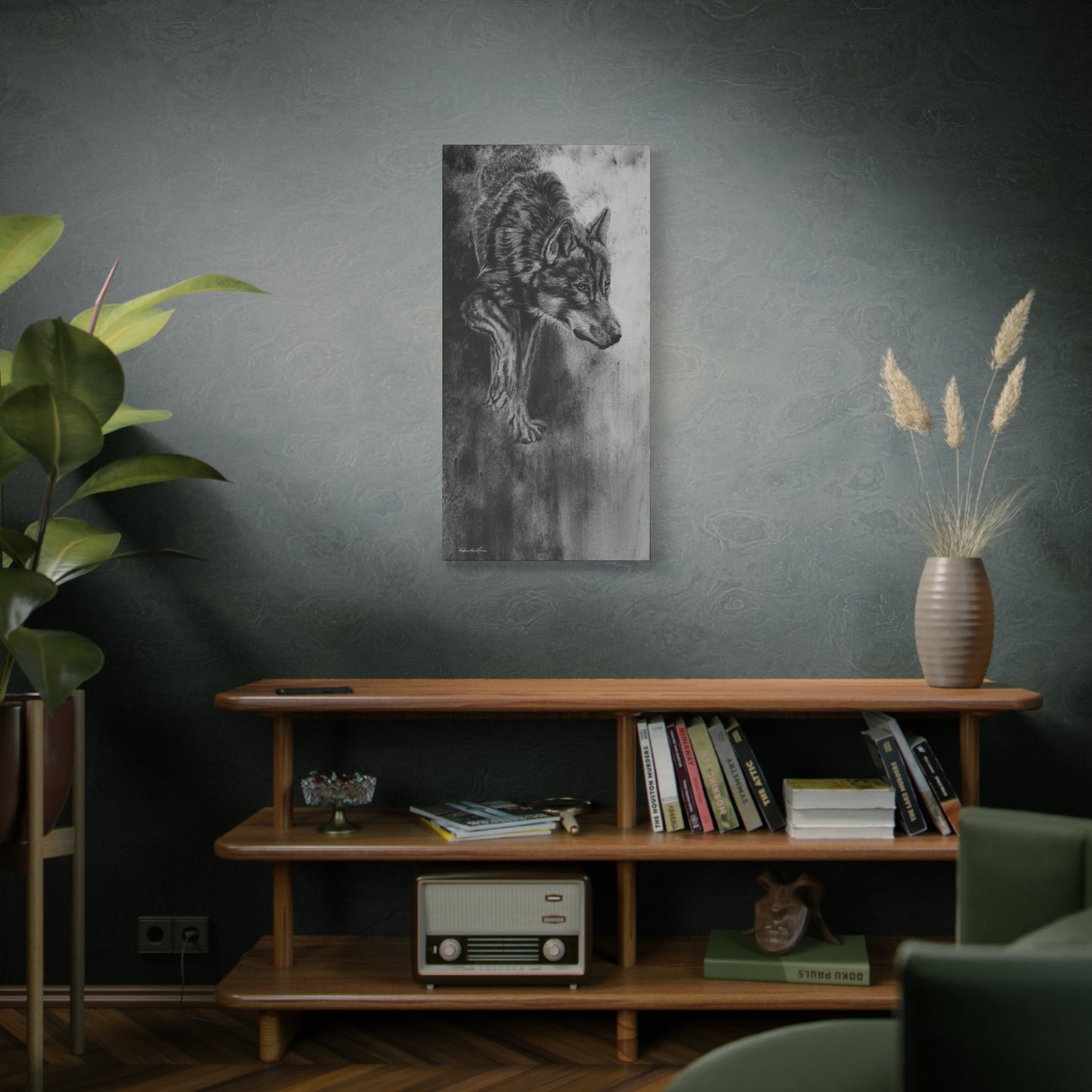 Specter, Wolf Painting Matte Canvas Print — Stretched Wildlife Wall Art
