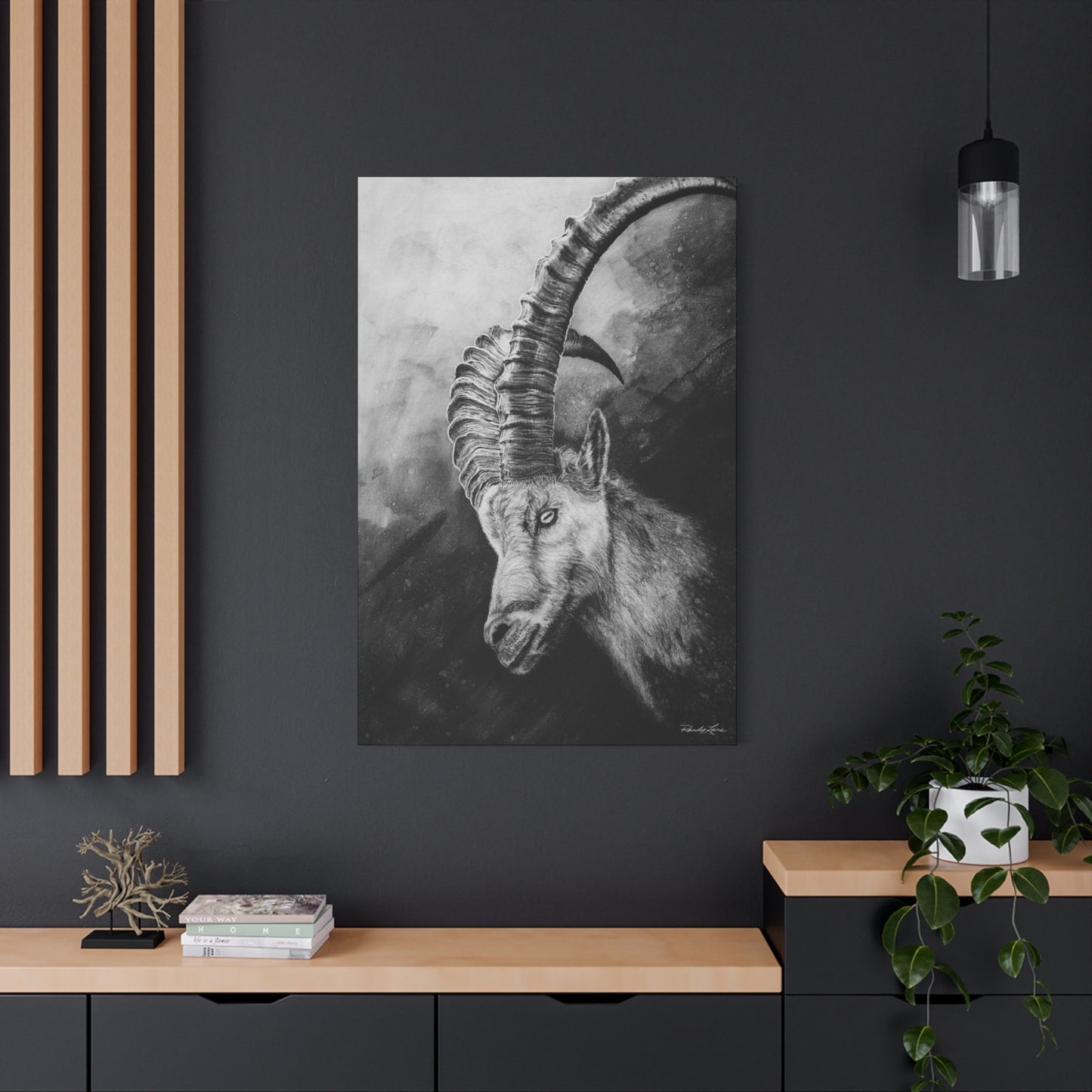 Apex, Alpine Mountain Goat Canvas Art, Stretched Wall Decor