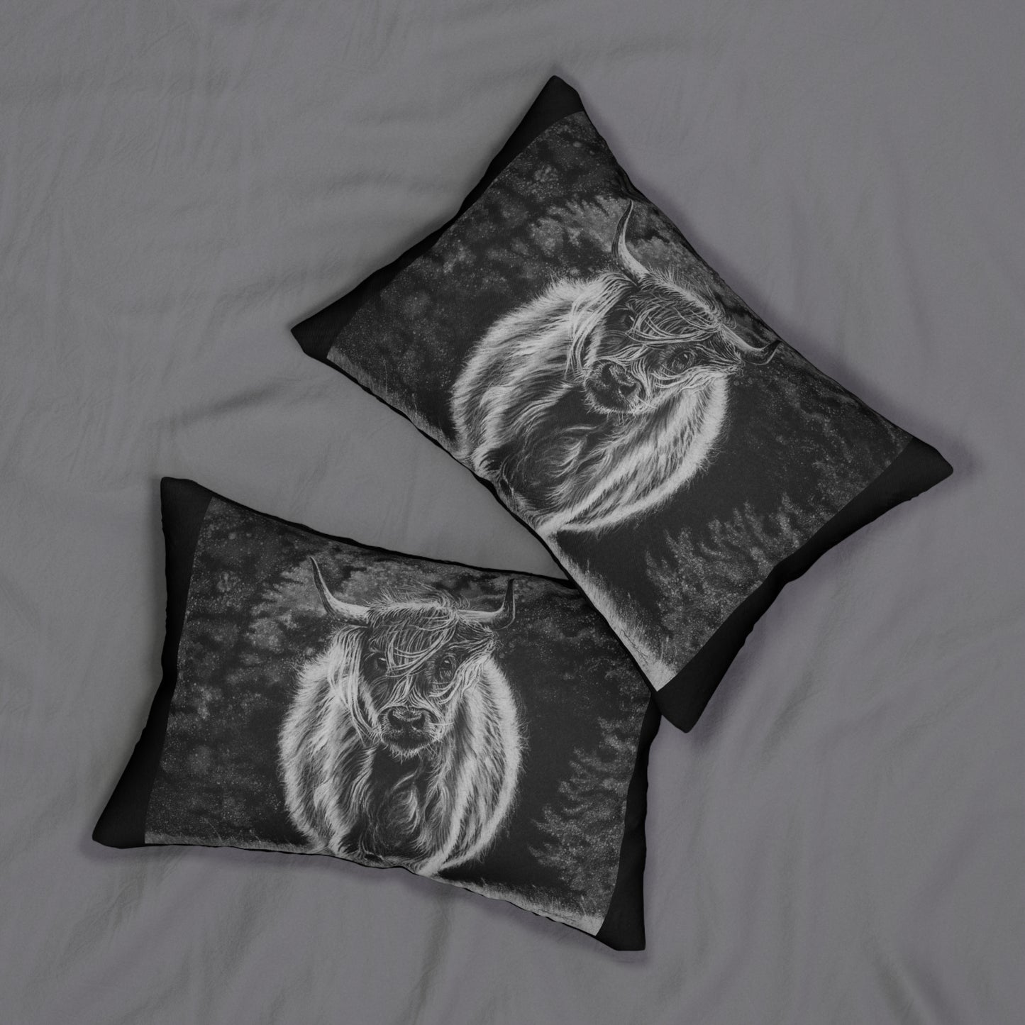Ragamuffin. Highland Cow Lumbar Pillow