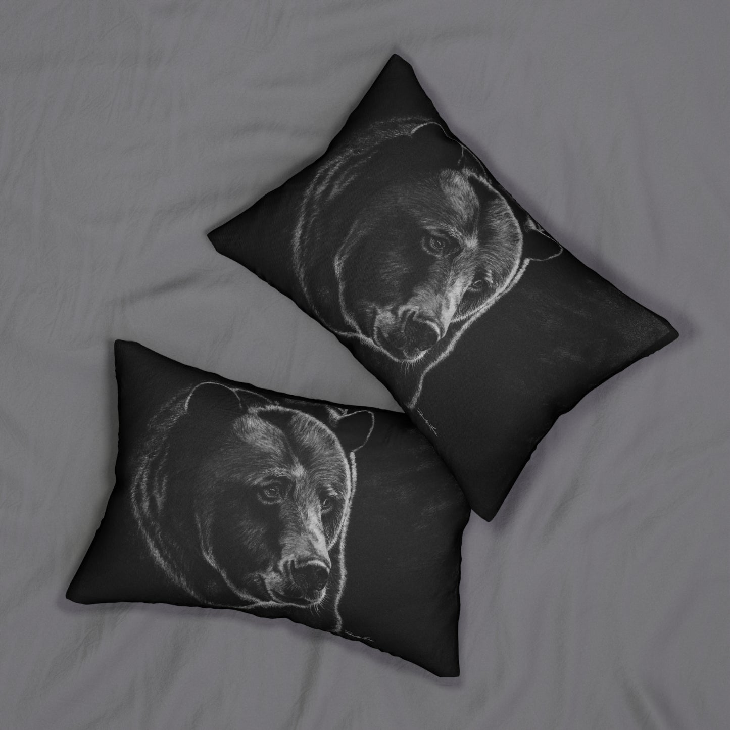 Dominance, Bear Theme Spun Polyester Lumbar Pillow