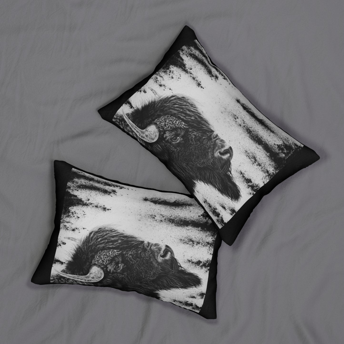 Pride, Bison Print Lumbar Pillow
