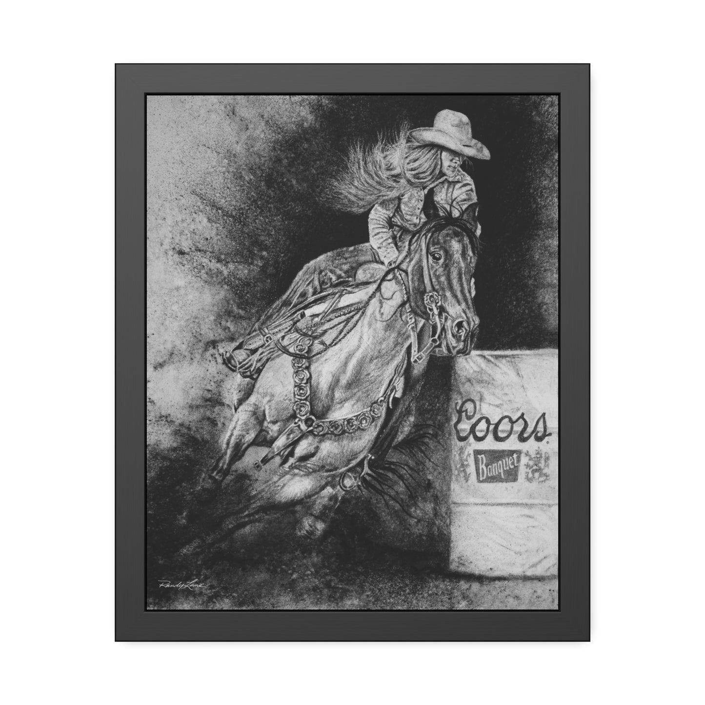 Sophie's Run. Rodeo Barrel Racer Framed Fine Art Print