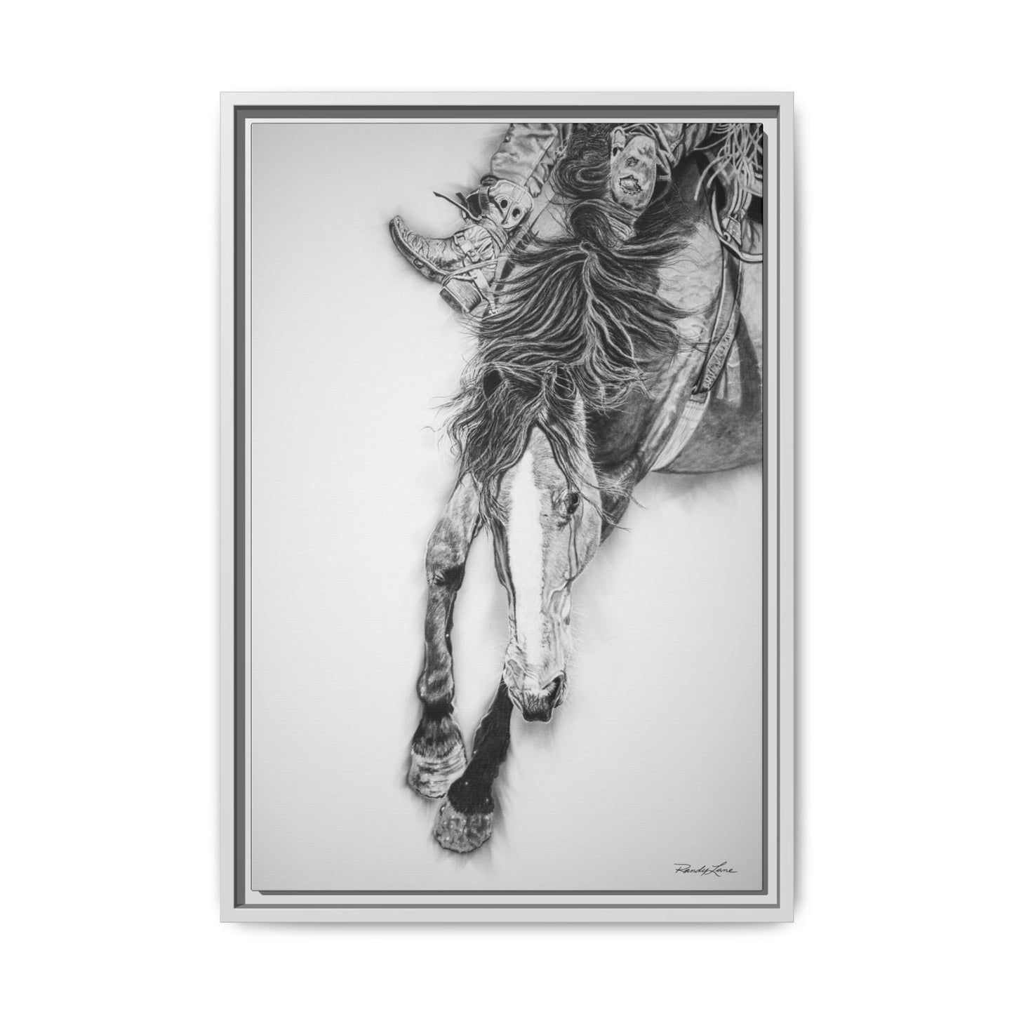 Crazy 8. Framed Stretched Matte Canvas Rodeo Art Print