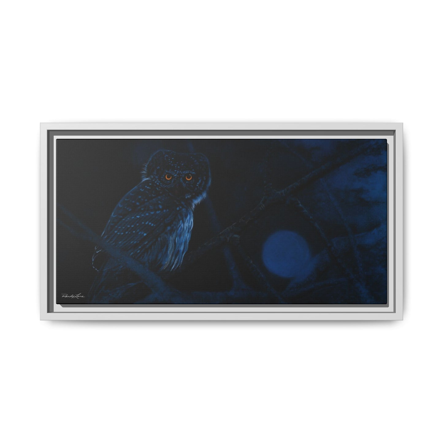 Bright Eyes, Framed Owl Canvas Art Print