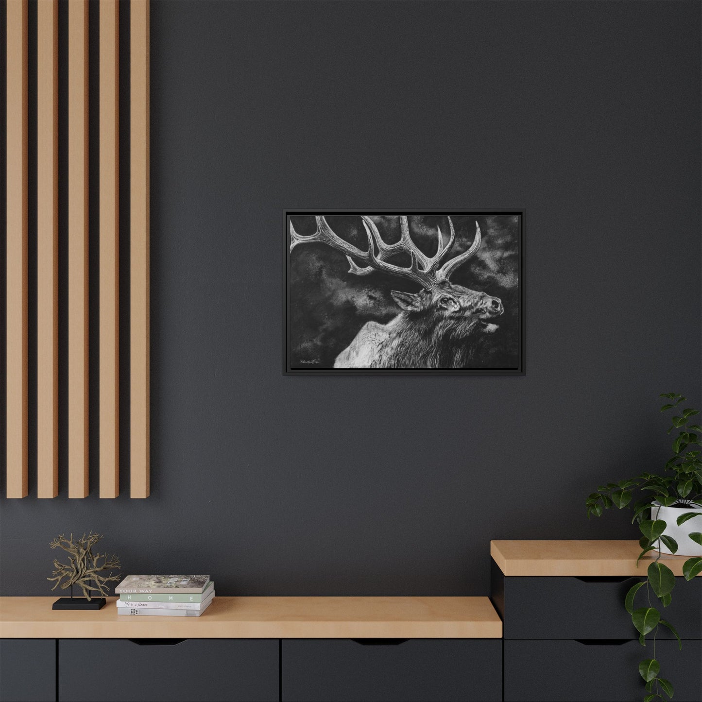 Gladiator, Framed Elk Wall Art,  Matte Canvas