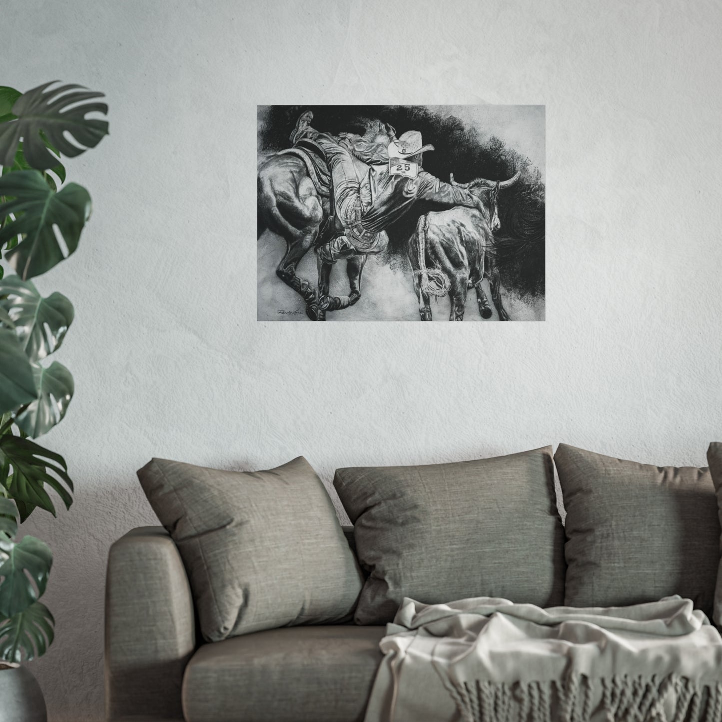 Contact. Cowboy Bulldogger Rodeo Fine Art Print