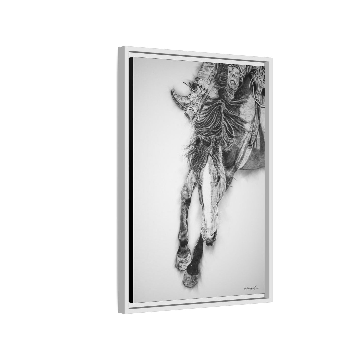 Crazy 8. Framed Stretched Matte Canvas Rodeo Art Print