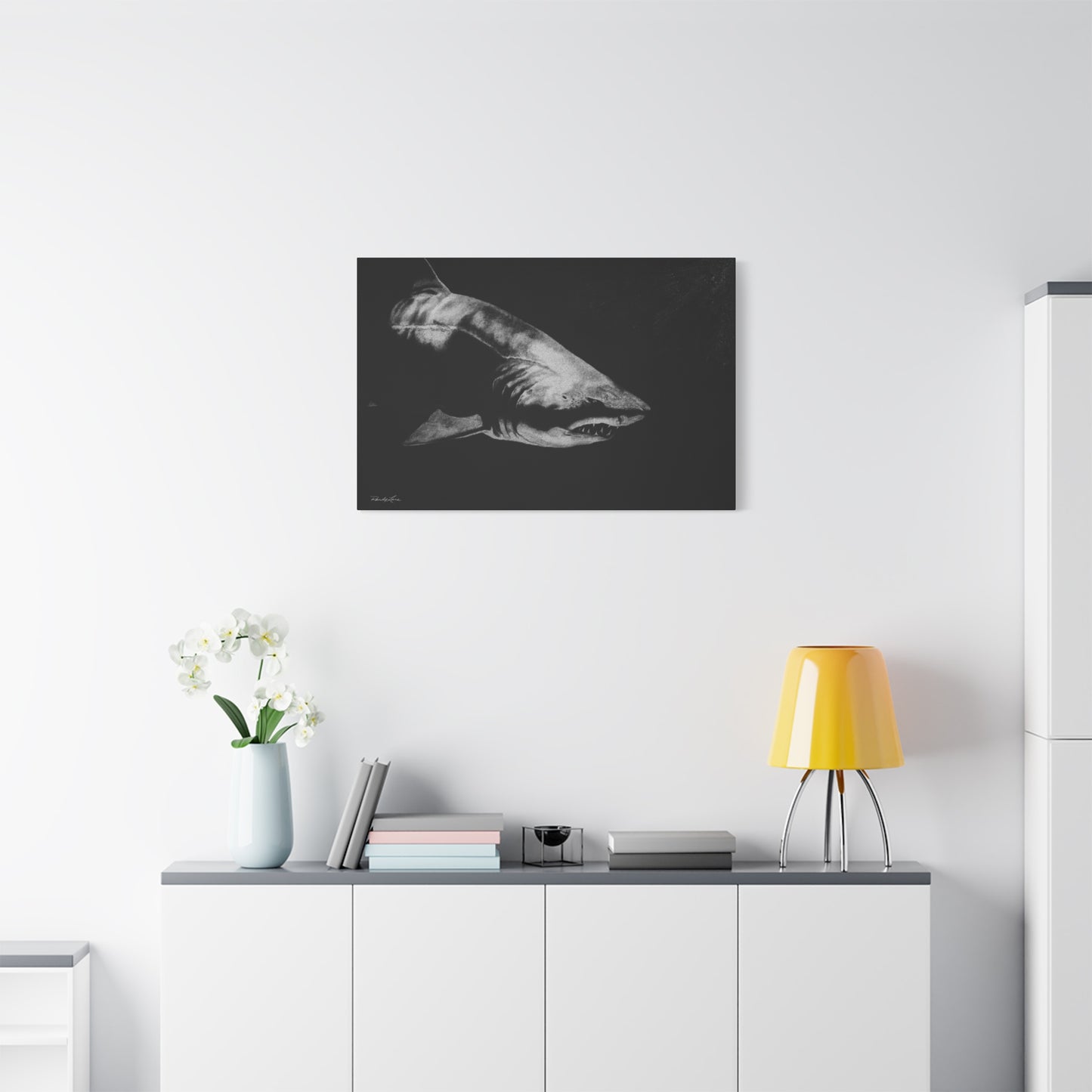 Below, Shark Fine Art Canvas Print