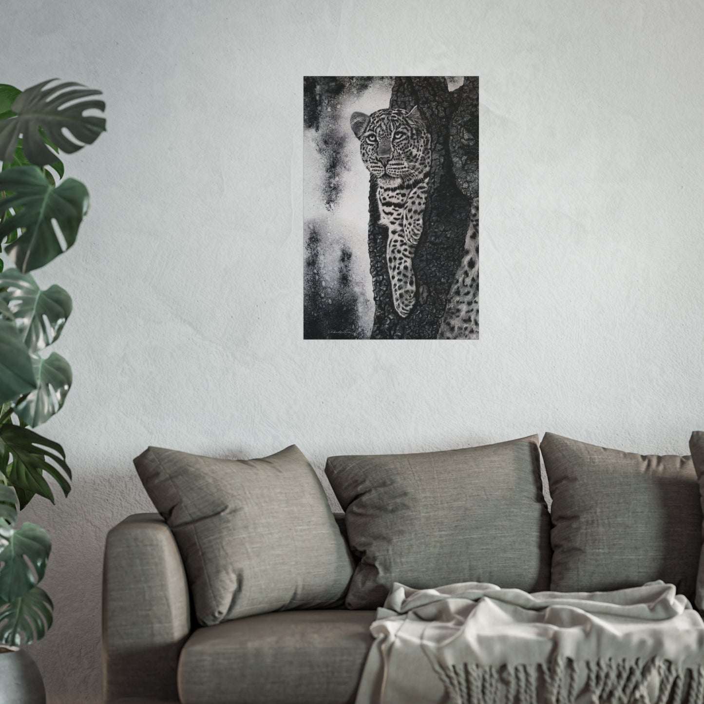 Tree Hugger, Leopard Fine Art Print