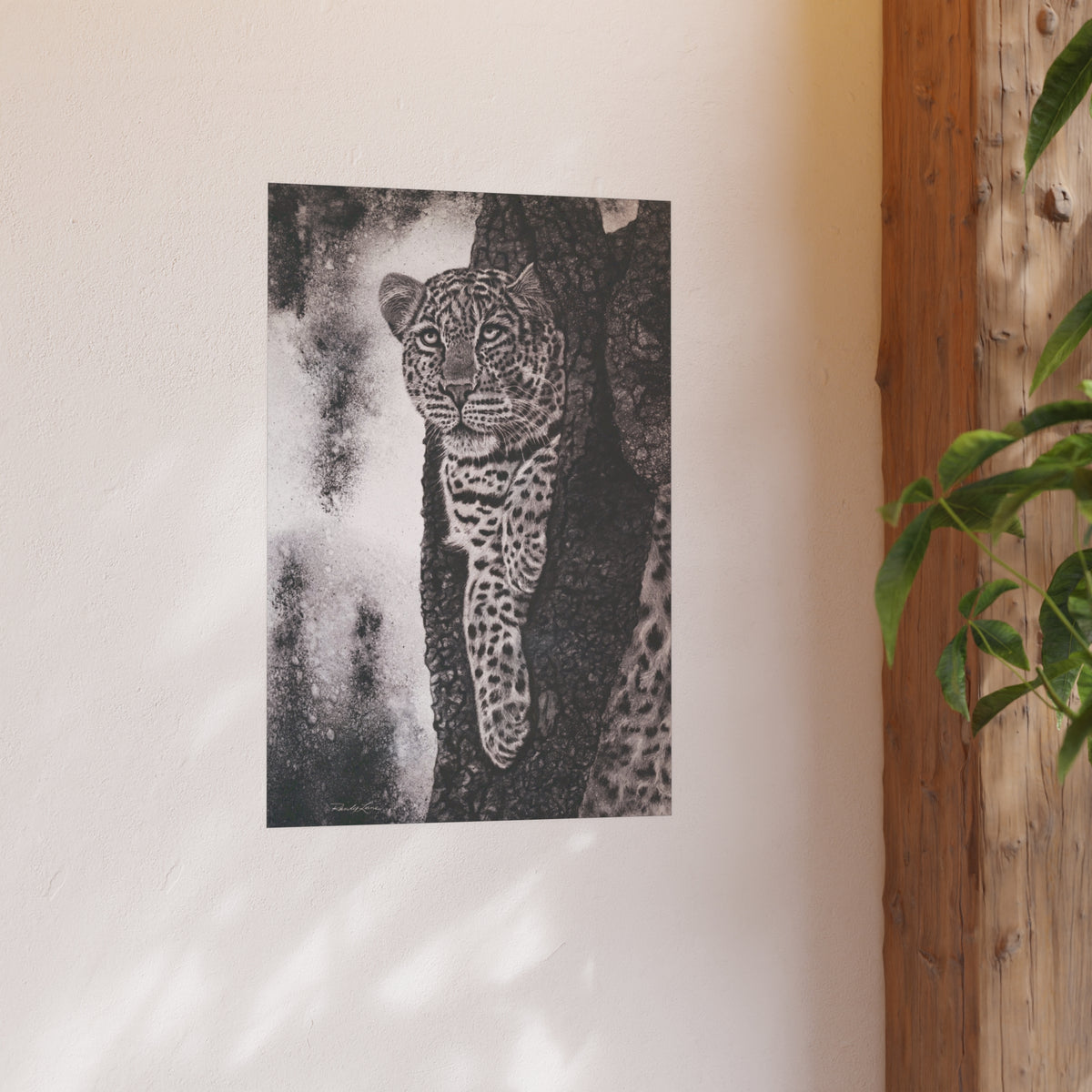 Tree Hugger, Leopard Fine Art Print, Satin/Matte Print