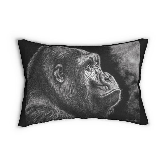 Gorilla Art Lumbar Pillow