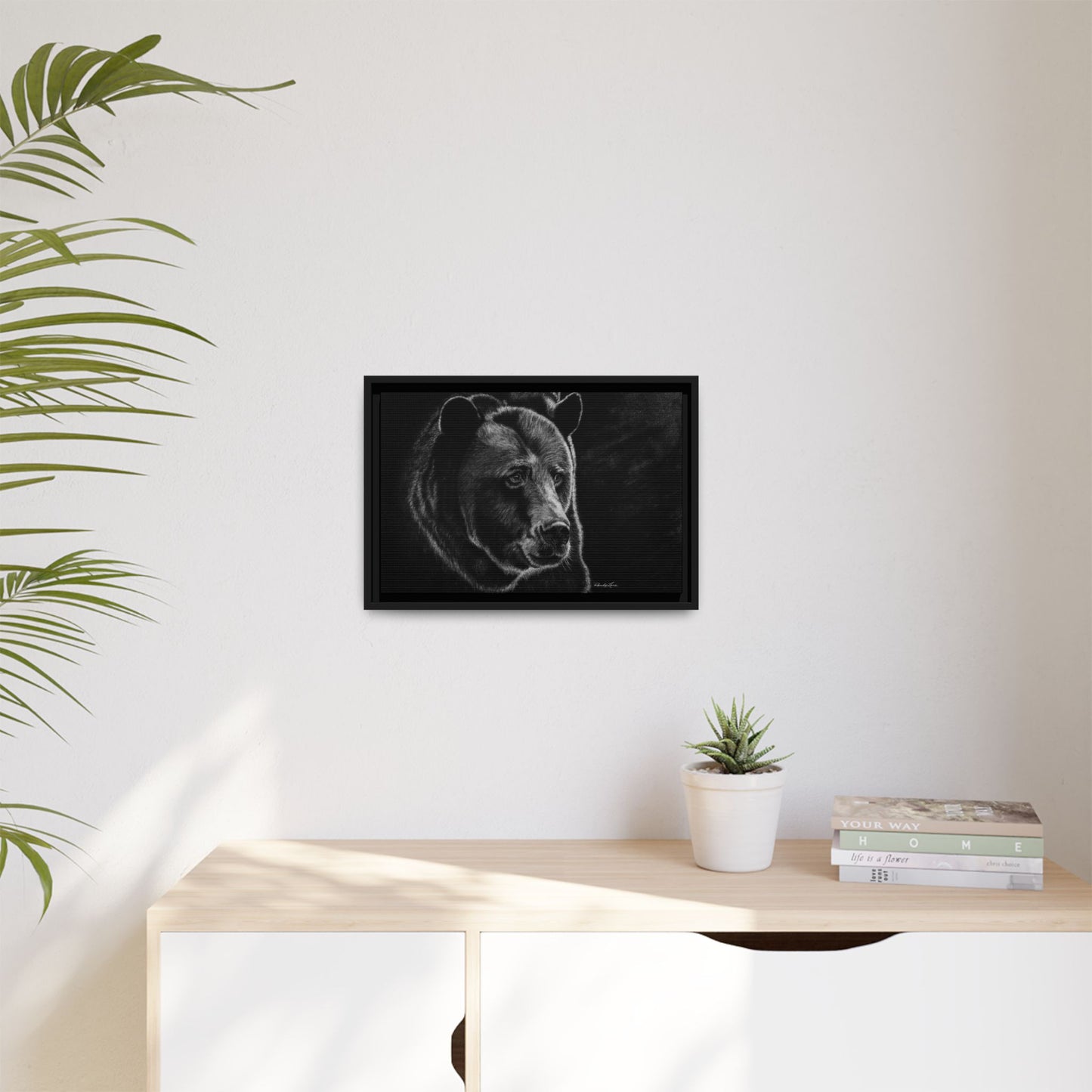 Dominance, Bear Portrait Stretched Framed Matte Canvas Print