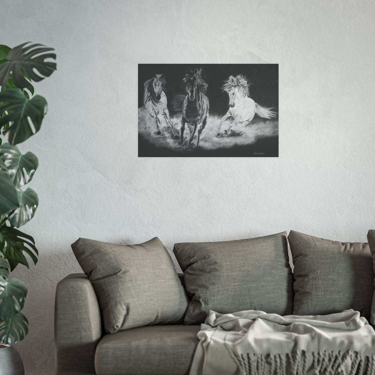 Midnight Run, Running Horses Fine Art Print (Satin or Archival Matte)