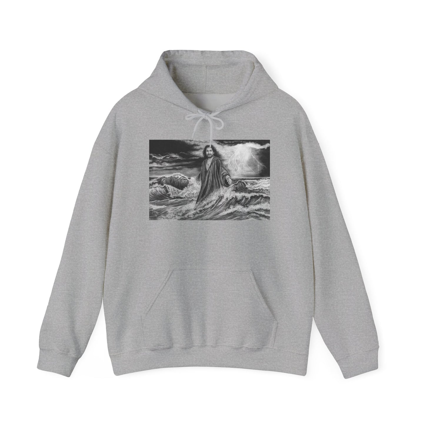 View from the Boat, Jesus Walking on Water Painting Hoodie Sweatshirt