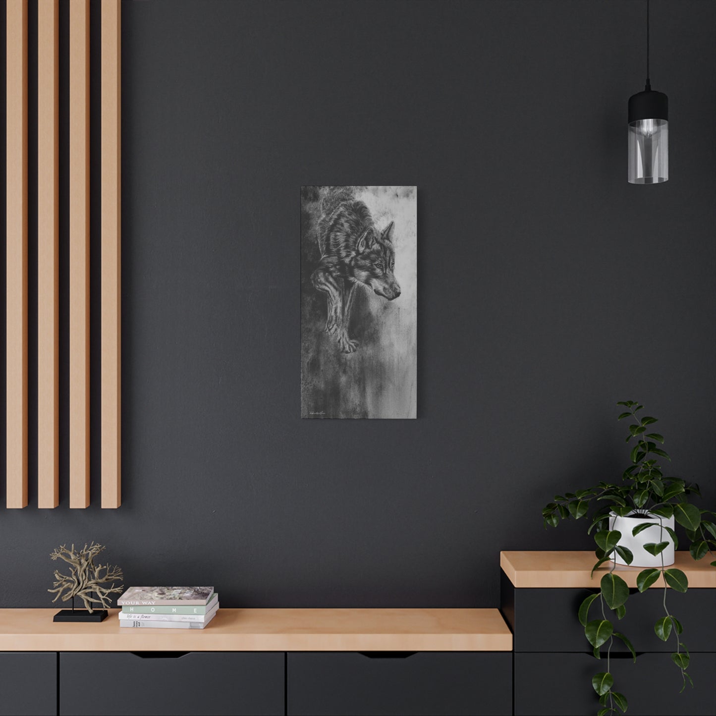 Specter, Wolf Painting Matte Canvas Print — Stretched Wildlife Wall Art
