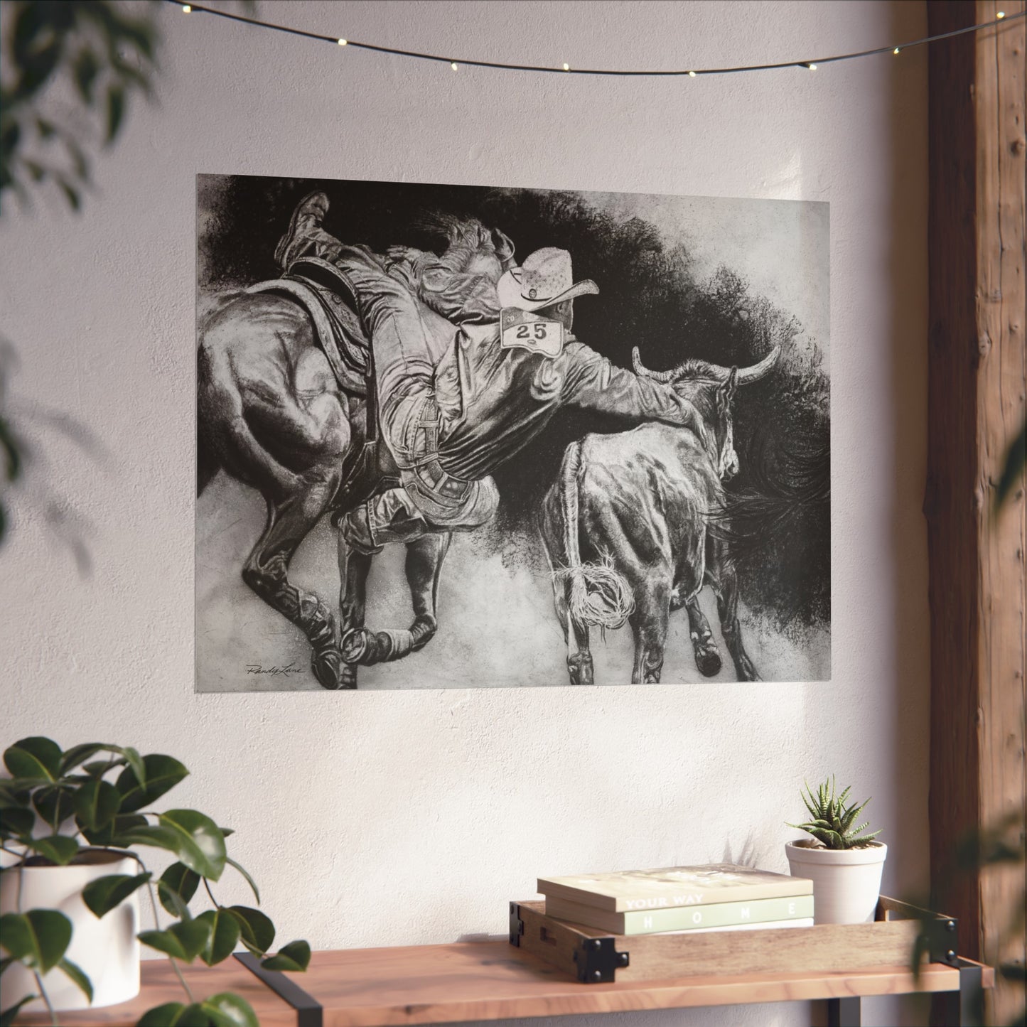 Contact. Cowboy Bulldogger Rodeo Fine Art Print