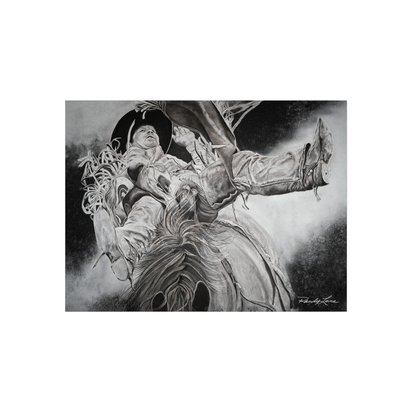 Battle Tested, Rodeo Bareback Rider Painting, Fine Art Print