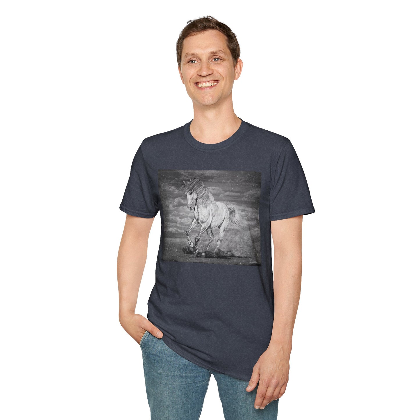 Equine Elegance. Prancing Horse Graphic T-Shirt
