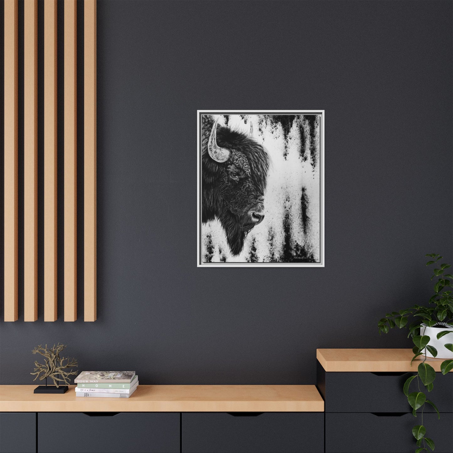 Pride, Framed Bison Canvas Art