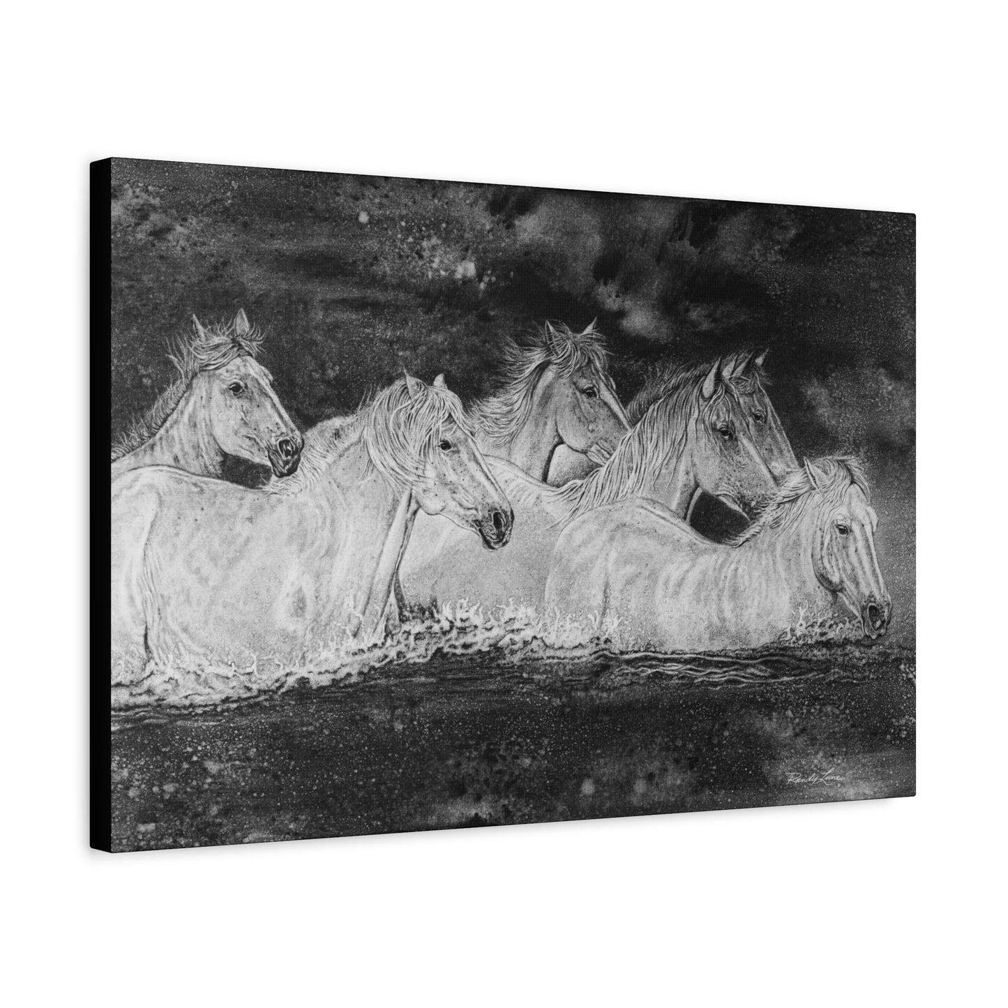 Night Swim, Horse Artwork Canvas Print