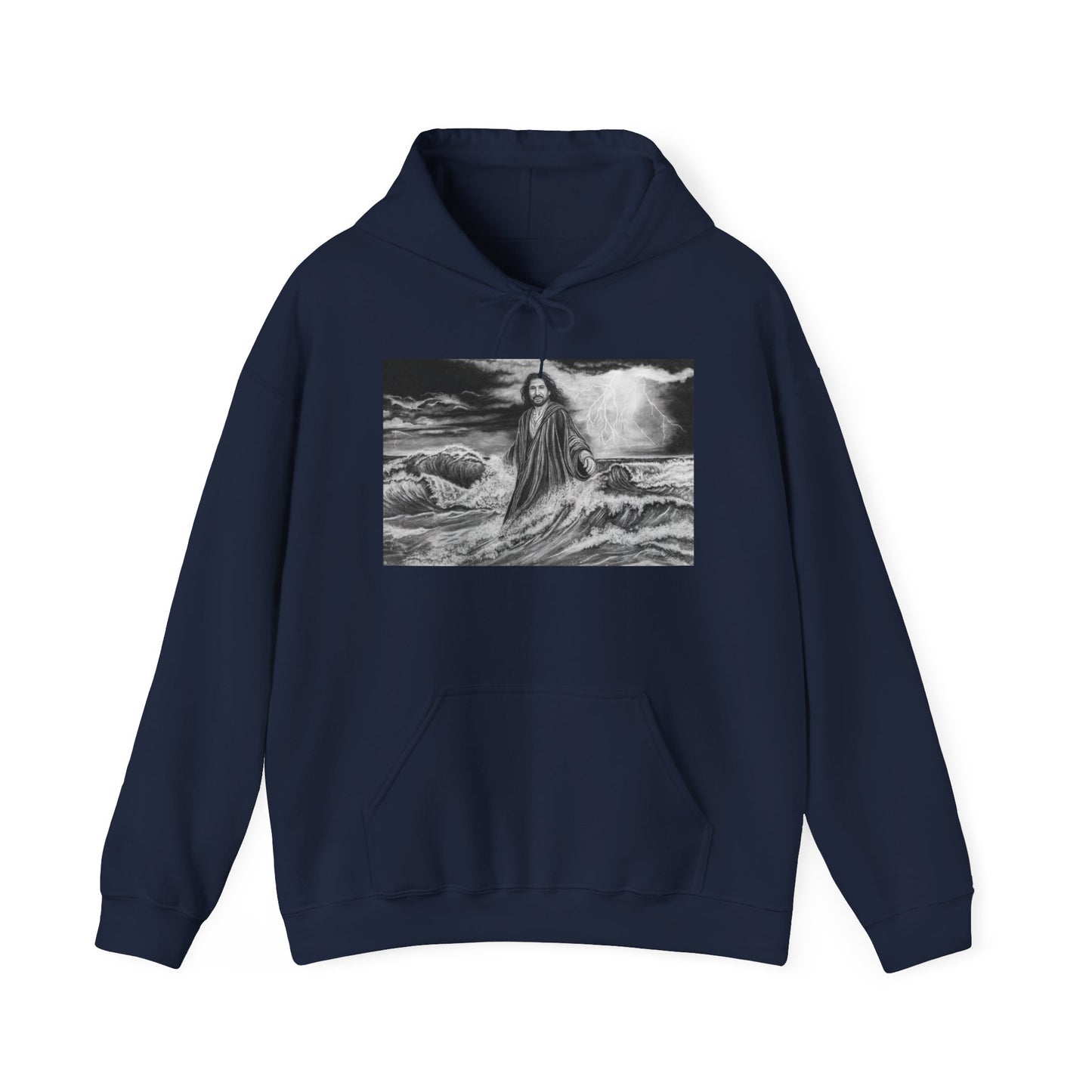 View from the Boat, Jesus Walking on Water Painting Hoodie Sweatshirt