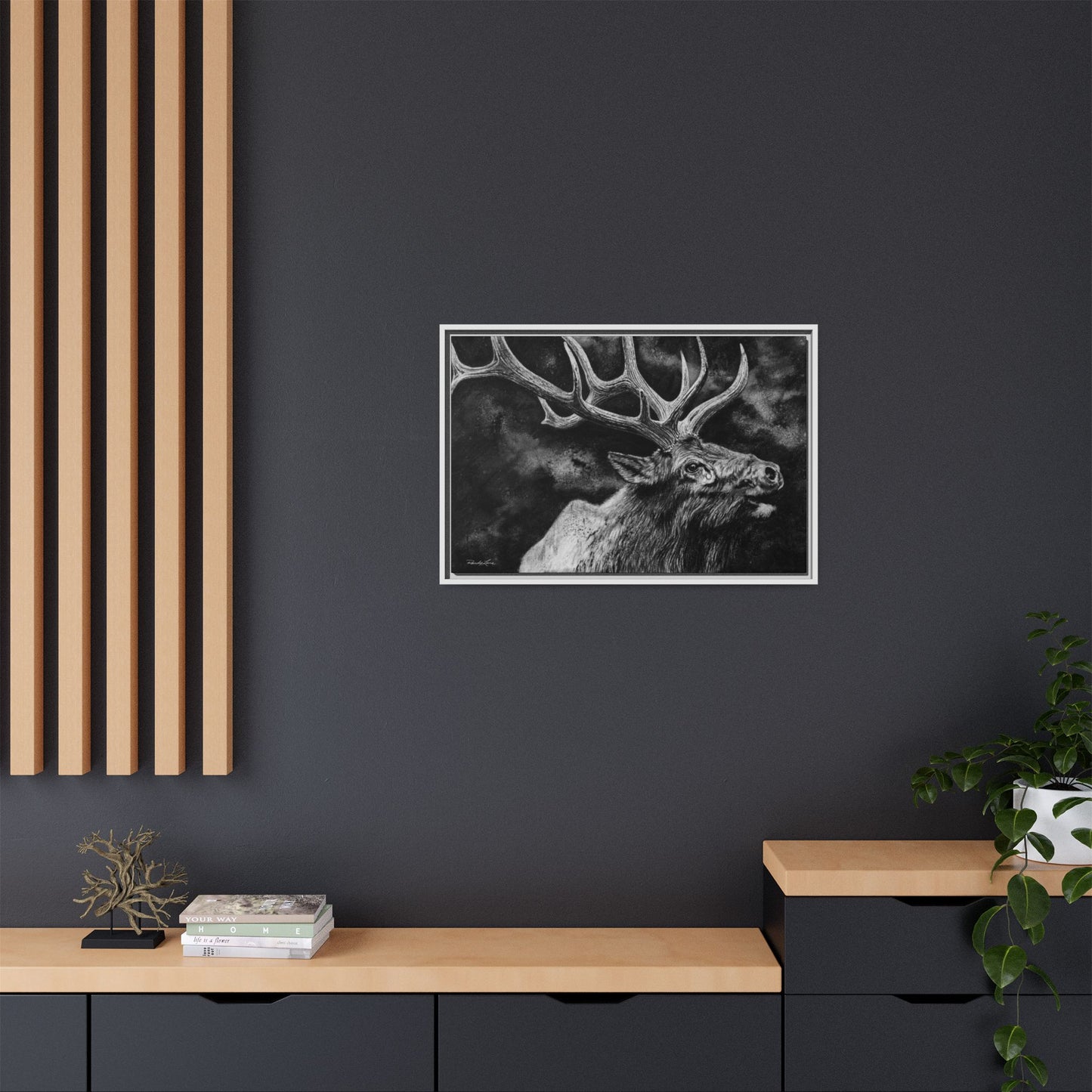 Gladiator, Framed Elk Wall Art,  Matte Canvas