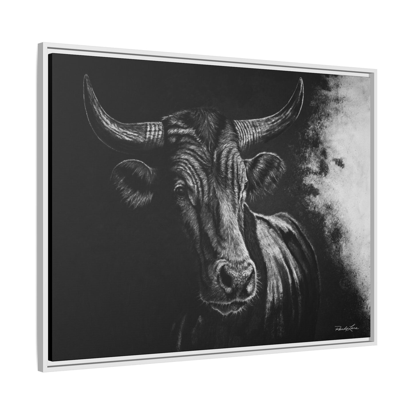 Stonebreaker. Bucking Bull Framed Stretch Matte Canvas Print